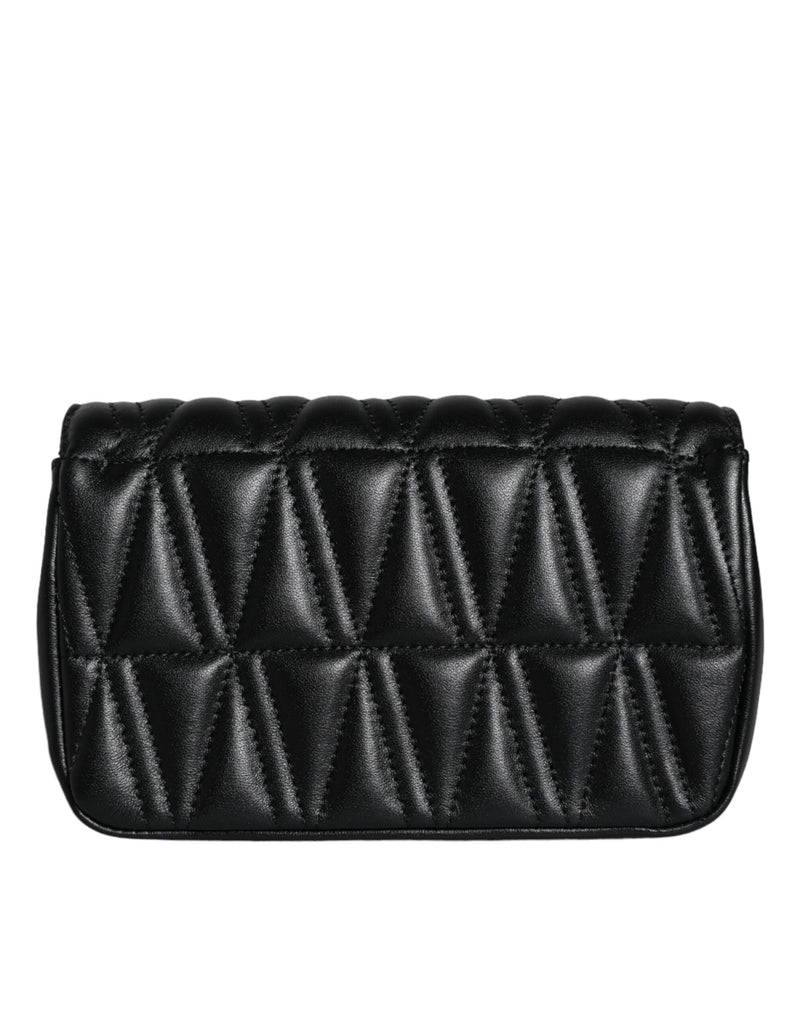 Black Mini Nappa Leather Crossbody Shoulder Bag Versace