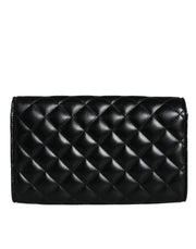 Black Quilted Nappa Leather Crossbody Shoulder Bag Versace