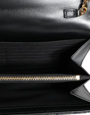 Black Quilted Nappa Leather Crossbody Shoulder Bag Versace