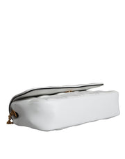 White Quilted Nappa Leather Crossbody Shoulder Bag Versace