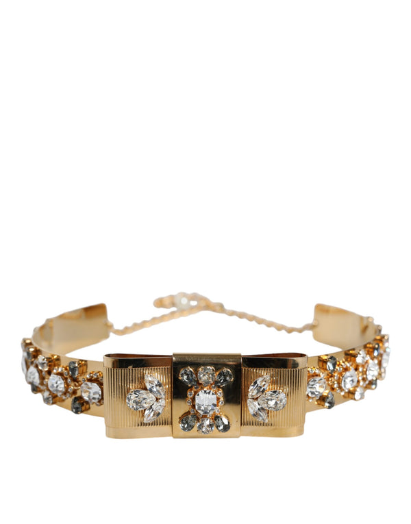 Gold Tone Crystal Embellished Women Waist Chain Belt Dolce & Gabbana