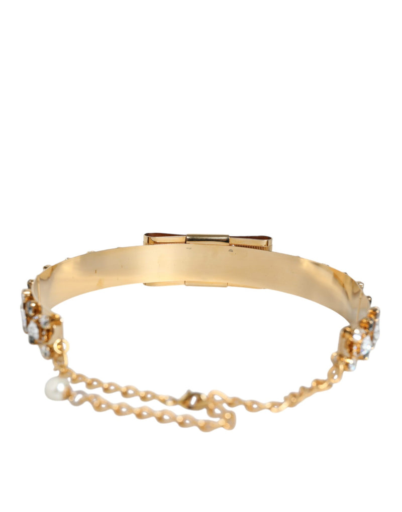 Gold Tone Crystal Embellished Women Waist Chain Belt Dolce & Gabbana