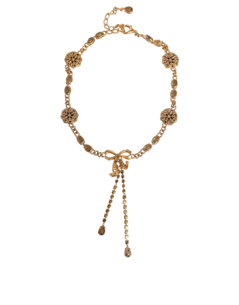 Gold Tone Brass Crystal Embellished Waist Chain Belt Dolce & Gabbana