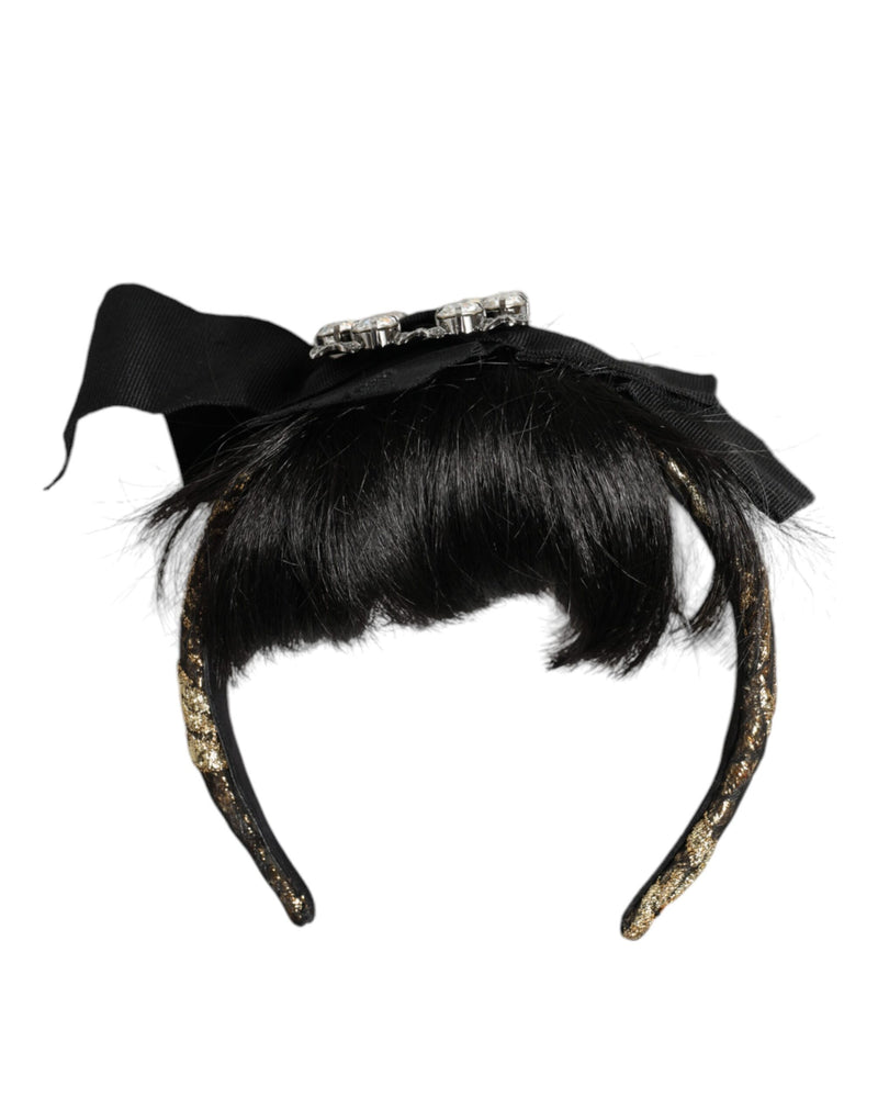 Black Hair Parrucchiera Crystal Headband Diadem Dolce & Gabbana