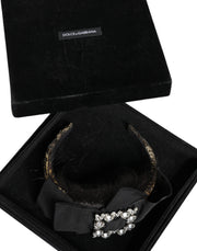 Black Hair Parrucchiera Crystal Headband Diadem Dolce & Gabbana