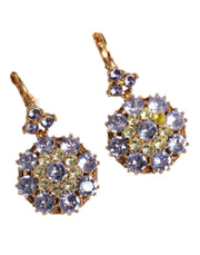 Gold Brass Crystal SICILY Clip Jewelry Dangling Earrings Dolce & Gabbana