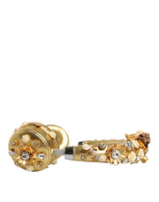 Gold Leather Floral Crystal Angel Headset Headphones Dolce & Gabbana