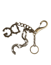 Silver Tone Metal DG Logo Crystal Keychain Keyring Dolce & Gabbana