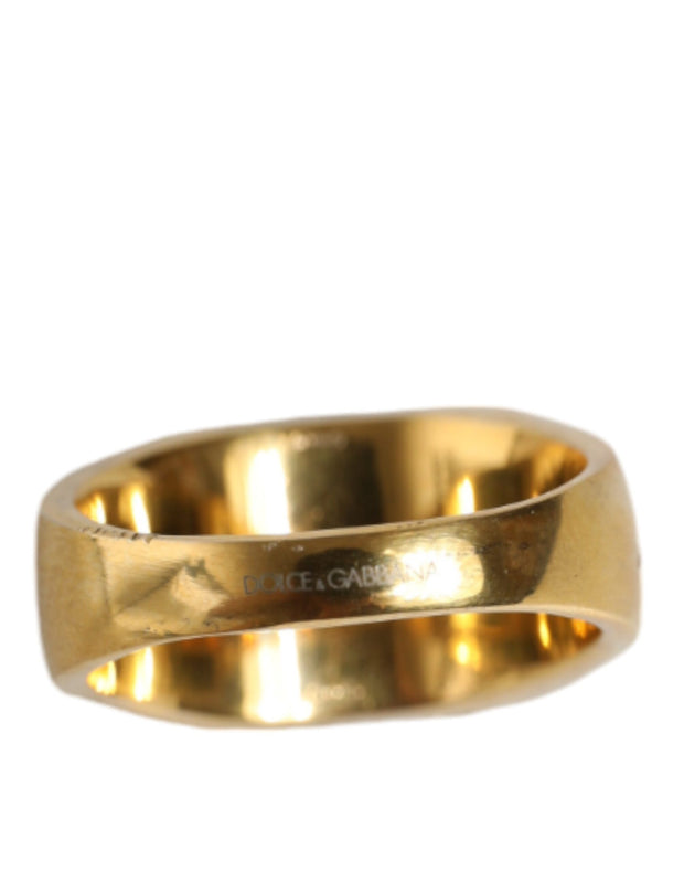 Gold Plated 925 Silver Green Crystal Ring Dolce & Gabbana