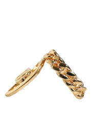 Gold Plated Open DG Logo Curb Chain Ring Dolce & Gabbana