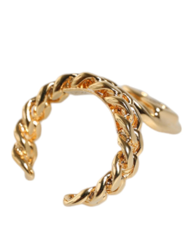 Gold Plated Open DG Logo Curb Chain Ring Dolce & Gabbana