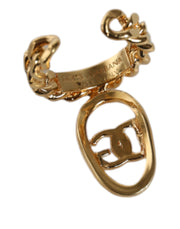 Gold Plated Open DG Logo Curb Chain Ring Dolce & Gabbana