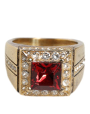 Gold Plated 925 Silver Red Crystal Ring Dolce & Gabbana