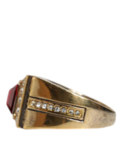 Gold Plated 925 Silver Red Crystal Ring Dolce & Gabbana