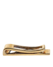 Gold Tone Brass Logo Branded Men Tie Clip Bar Dolce & Gabbana