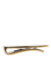 Gold Tone Brass Logo Branded Men Tie Clip Bar Dolce & Gabbana