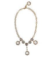 Gold Chain Brass Crystal Clock Statement Necklace Dolce & Gabbana