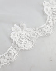 White Floral Lace Nylon Floor Length Wedding Veil Dolce & Gabbana