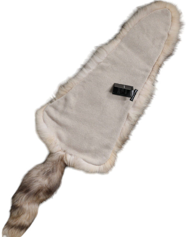 Brown Frost Fox Fur Neck Warmer Winter Scarf Dolce & Gabbana