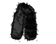 Black Fox Rooster Feathers Neck Warmer Scarf Dolce & Gabbana