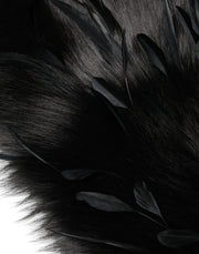 Black Fox Rooster Feathers Neck Warmer Scarf Dolce & Gabbana