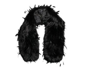 Black Fox Rooster Feathers Neck Warmer Scarf Dolce & Gabbana