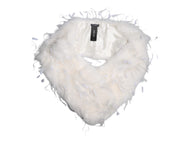 White Fox Rooster Feathers Neck Warmer Scarf Dolce & Gabbana