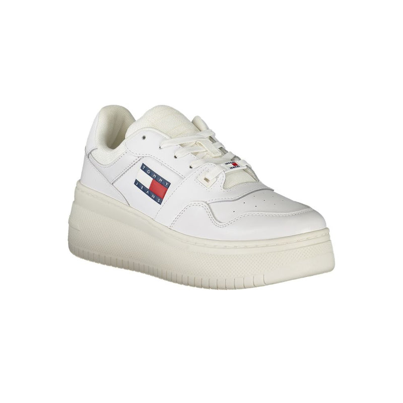 White Leather Women Sneaker Tommy Hilfiger