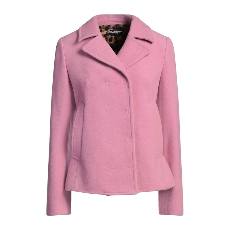 Pink Wool Jackets & Coat Dolce & Gabbana