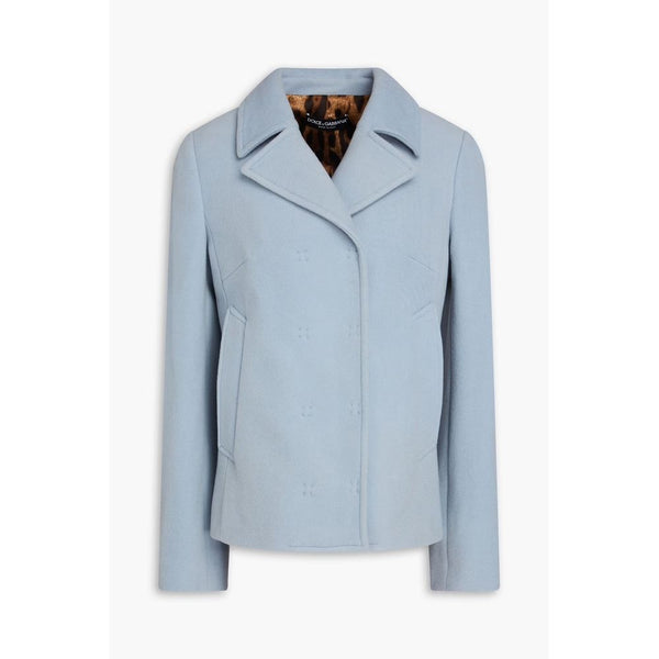 Light Blue Wool Jackets & Coat Dolce & Gabbana