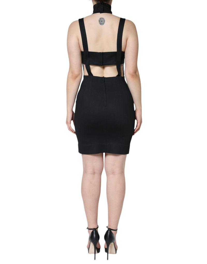 Black Cut Out Sleeveless Bodycon Mini Dress Dolce & Gabbana