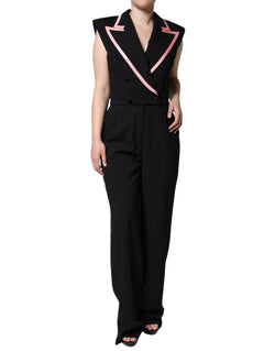 Black Wool Blend Sleeveless Jumpsuit Dress Dolce & Gabbana