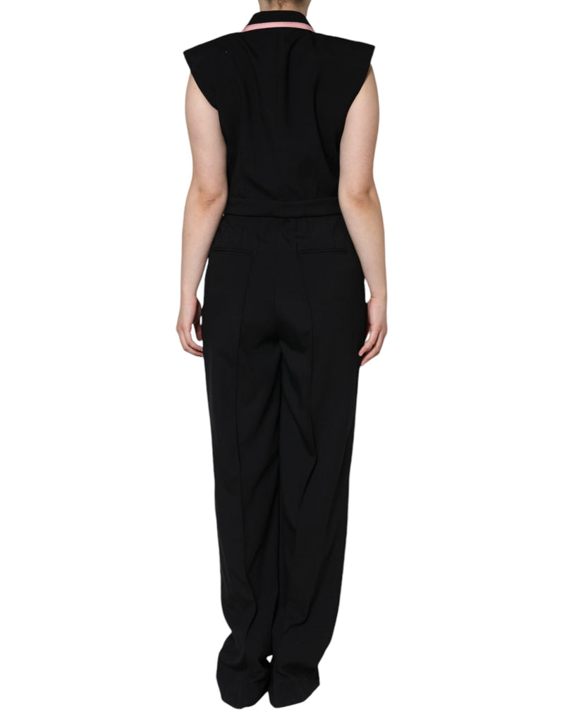 Black Wool Blend Sleeveless Jumpsuit Dress Dolce & Gabbana