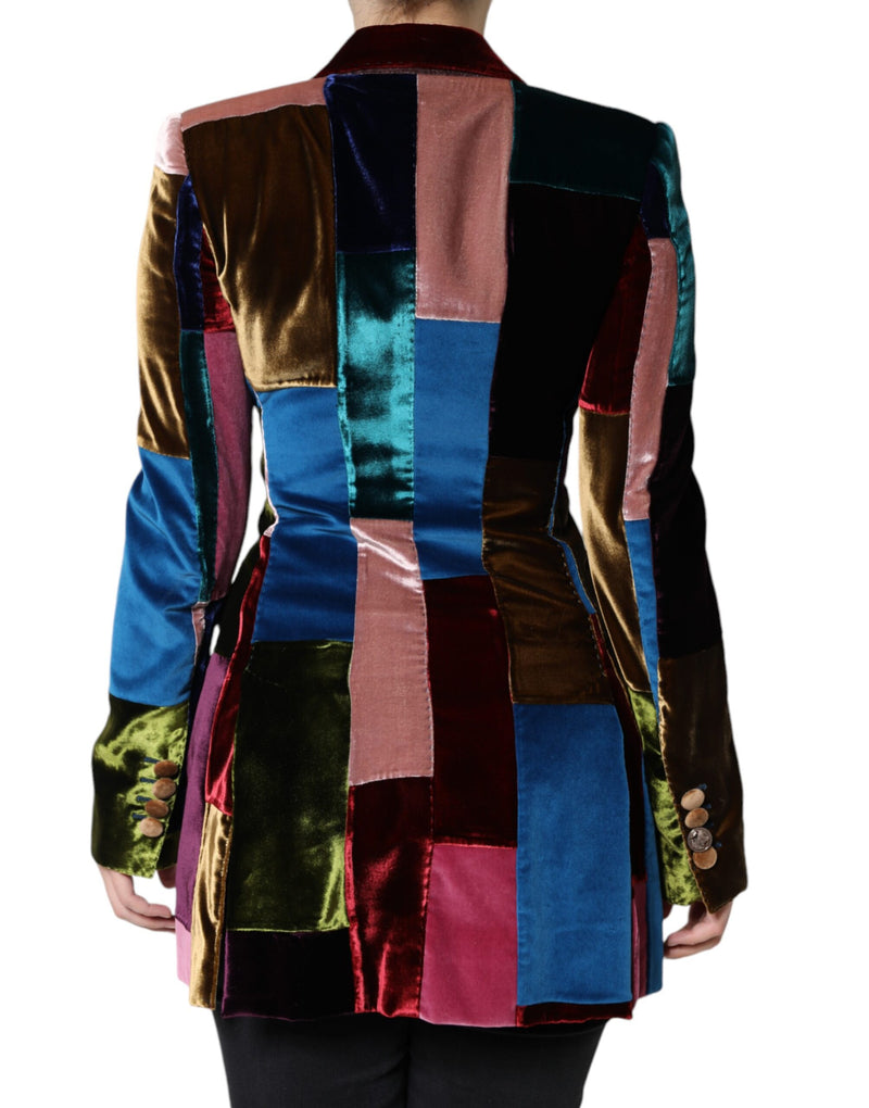 Multicolor Double Breasted Patchwork Blazer Jacket Dolce & Gabbana