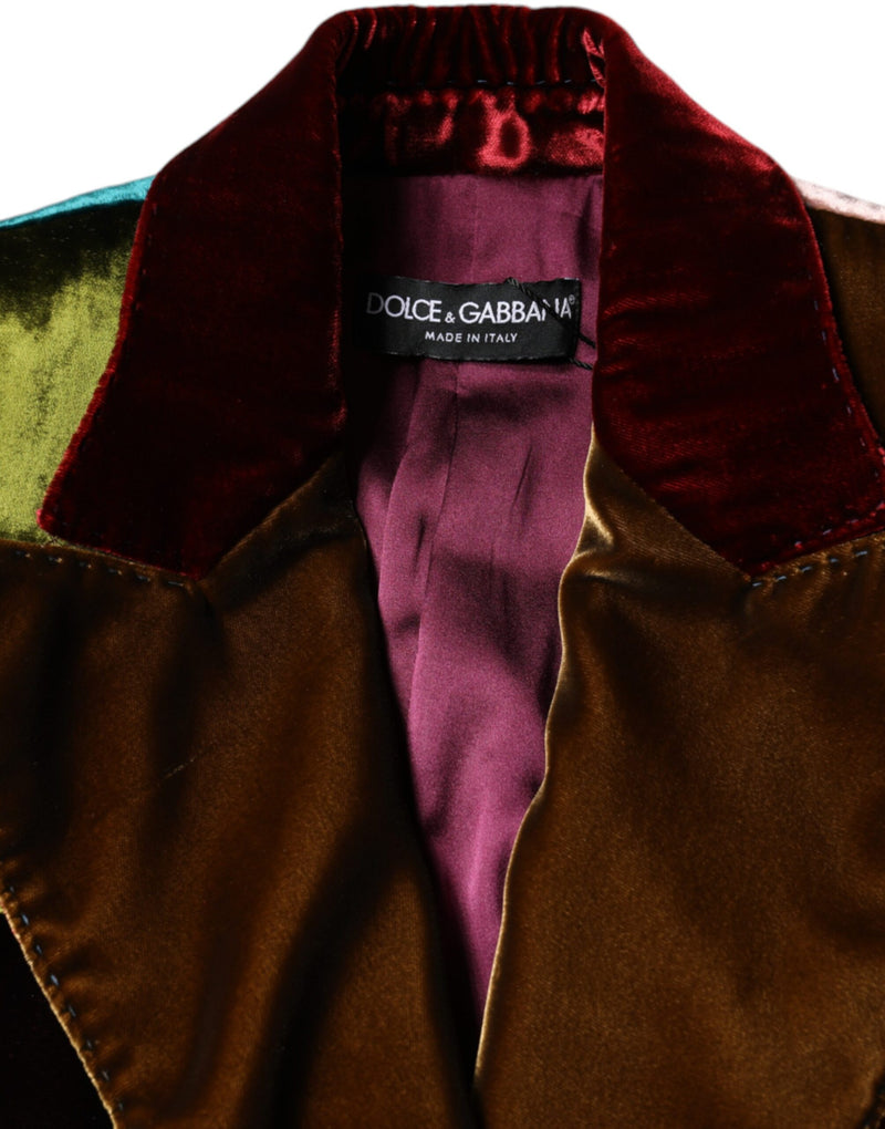 Multicolor Double Breasted Patchwork Blazer Jacket Dolce & Gabbana