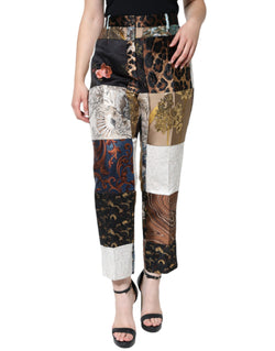 Multicolor Patchwork Jacquard High Waist Pants Dolce & Gabbana