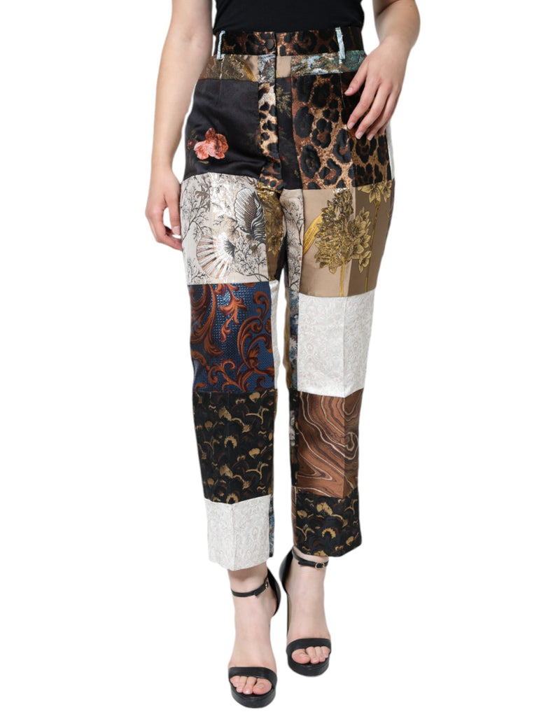 Multicolor Patchwork Jacquard High Waist Pants Dolce & Gabbana