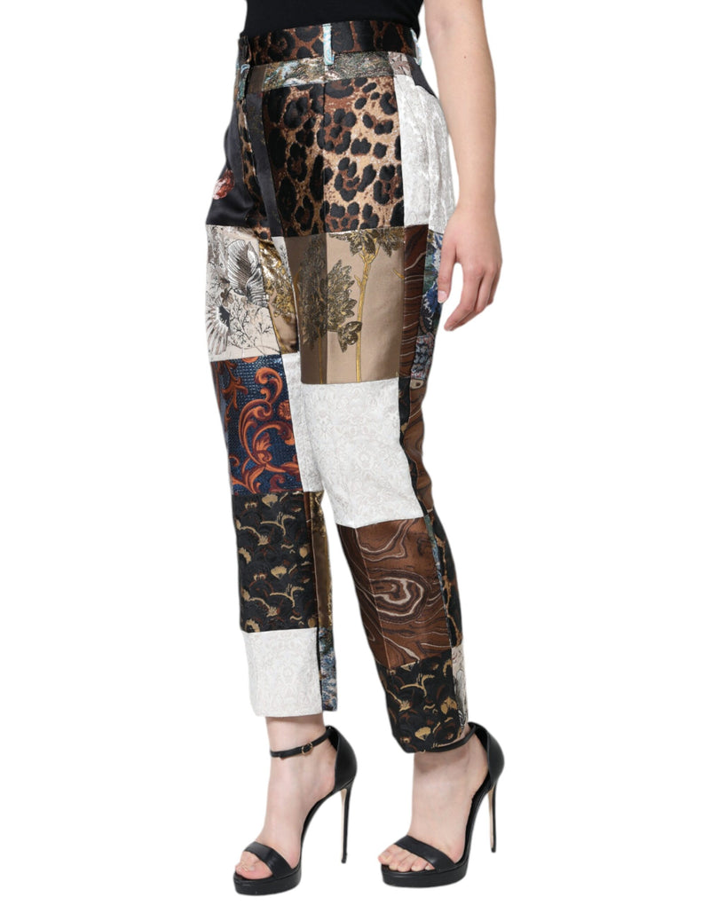 Multicolor Patchwork Jacquard High Waist Pants Dolce & Gabbana