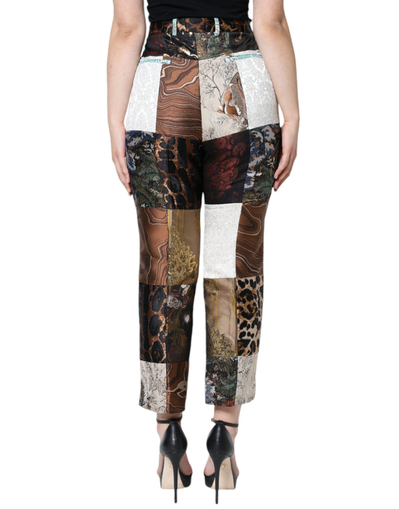 Multicolor Patchwork Jacquard High Waist Pants Dolce & Gabbana