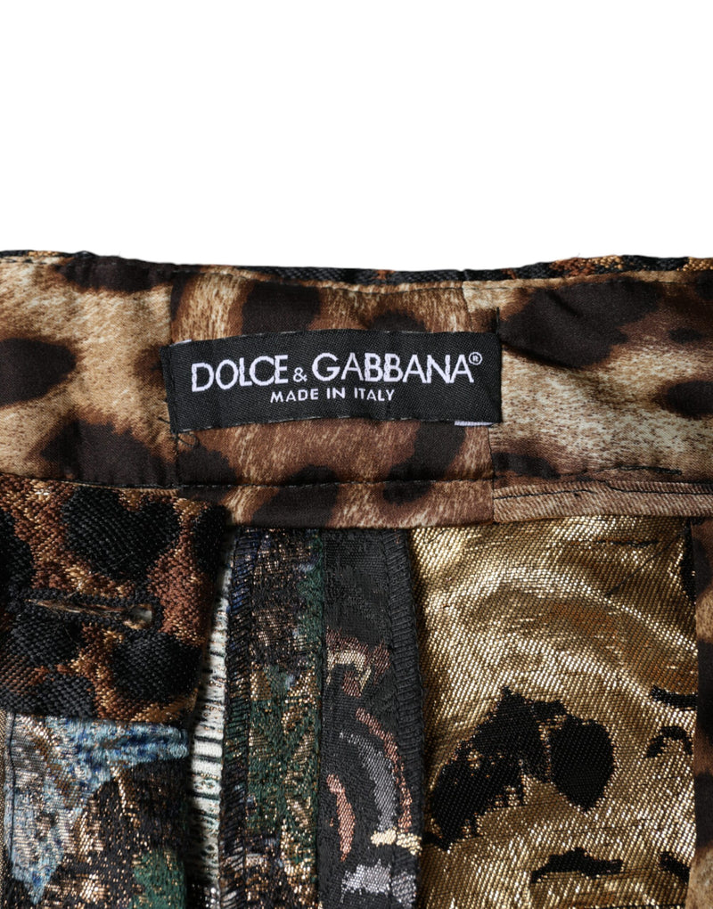 Multicolor Patchwork Jacquard High Waist Pants Dolce & Gabbana