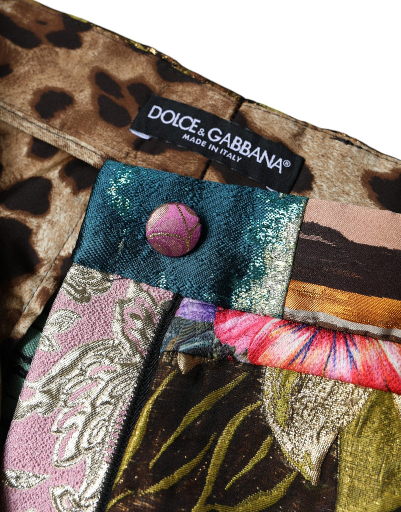 Multicolor Patchwork Jacquard High Waist Pants Dolce & Gabbana