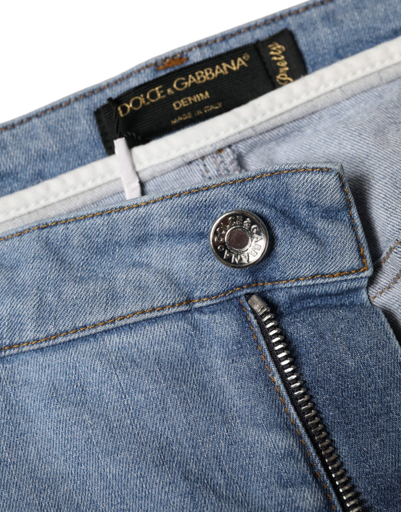 Blue Pretty Slim Fit Cotton Denim Jeans Dolce & Gabbana