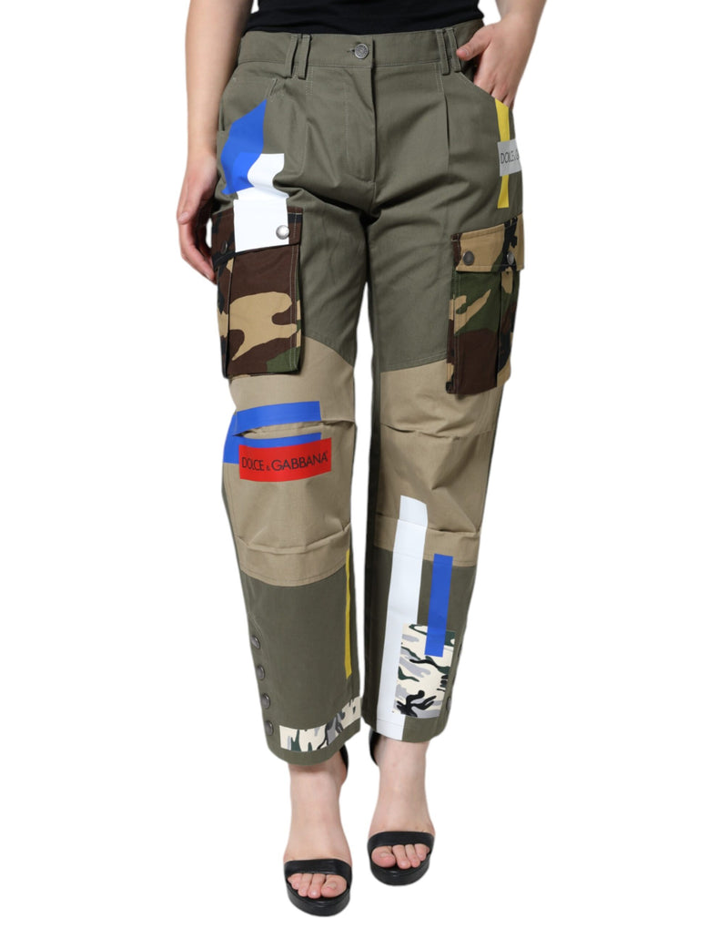 Green Military Cotton Cargo Pants Dolce & Gabbana