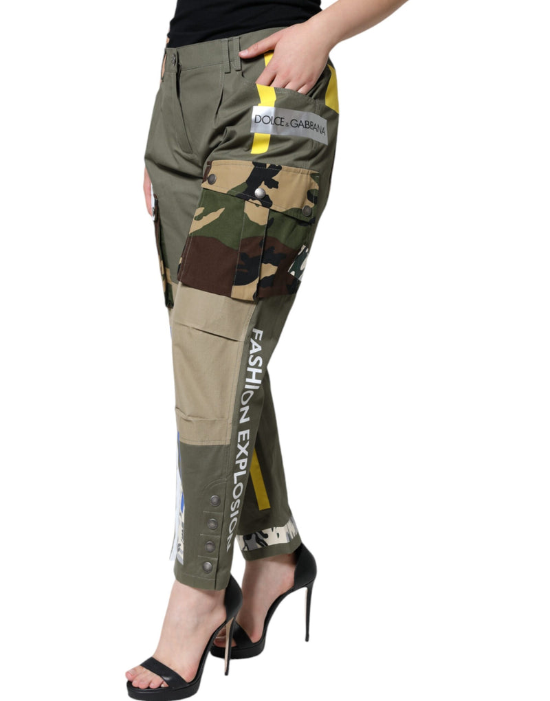 Green Military Cotton Cargo Pants Dolce & Gabbana