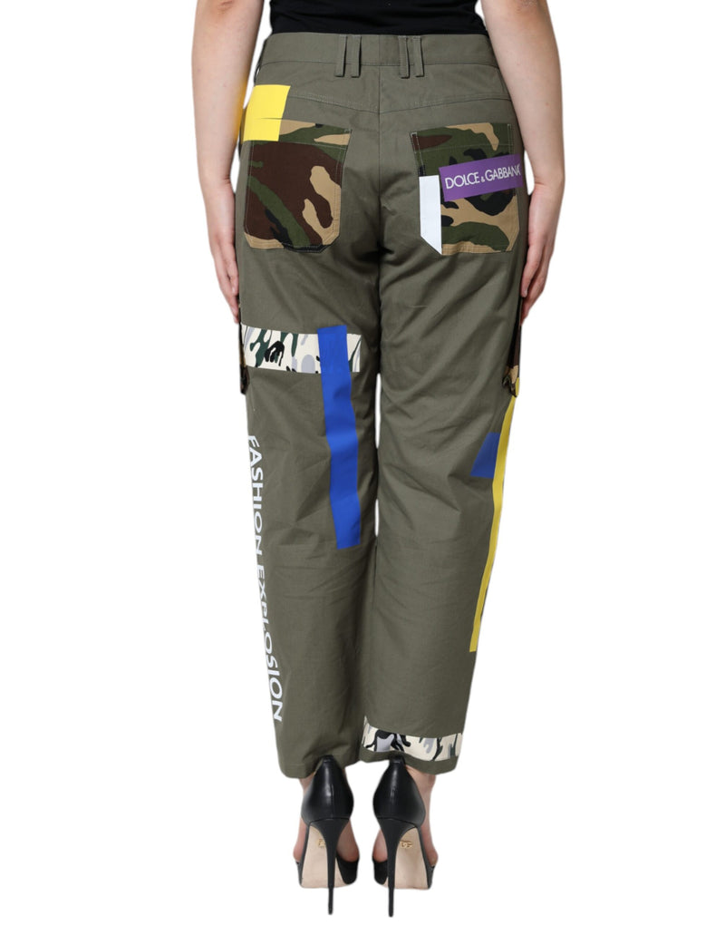 Green Military Cotton Cargo Pants Dolce & Gabbana