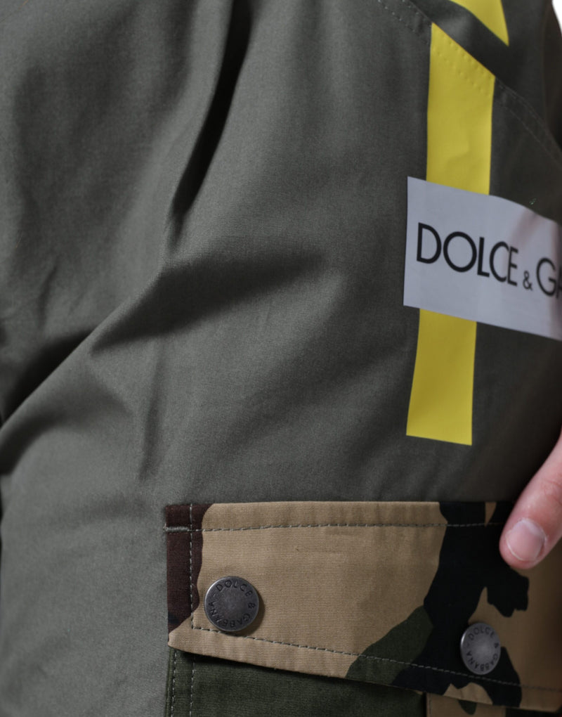 Green Military Cotton Cargo Pants Dolce & Gabbana