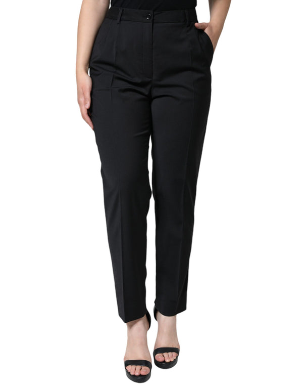 Black High Waist Tapered Women Pants Dolce & Gabbana