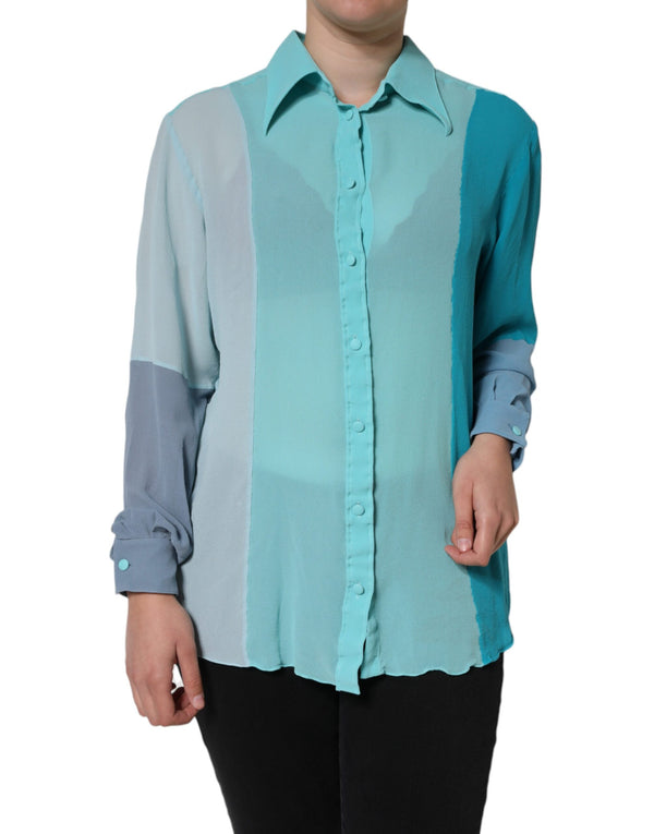 Multicolor Long Sleeve Button Blouse Top Dolce & Gabbana