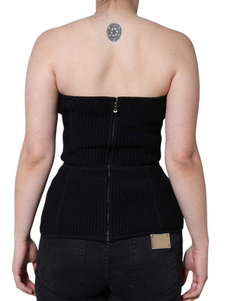 Black Bustier Sleeveless Corset Blouse Top Dolce & Gabbana