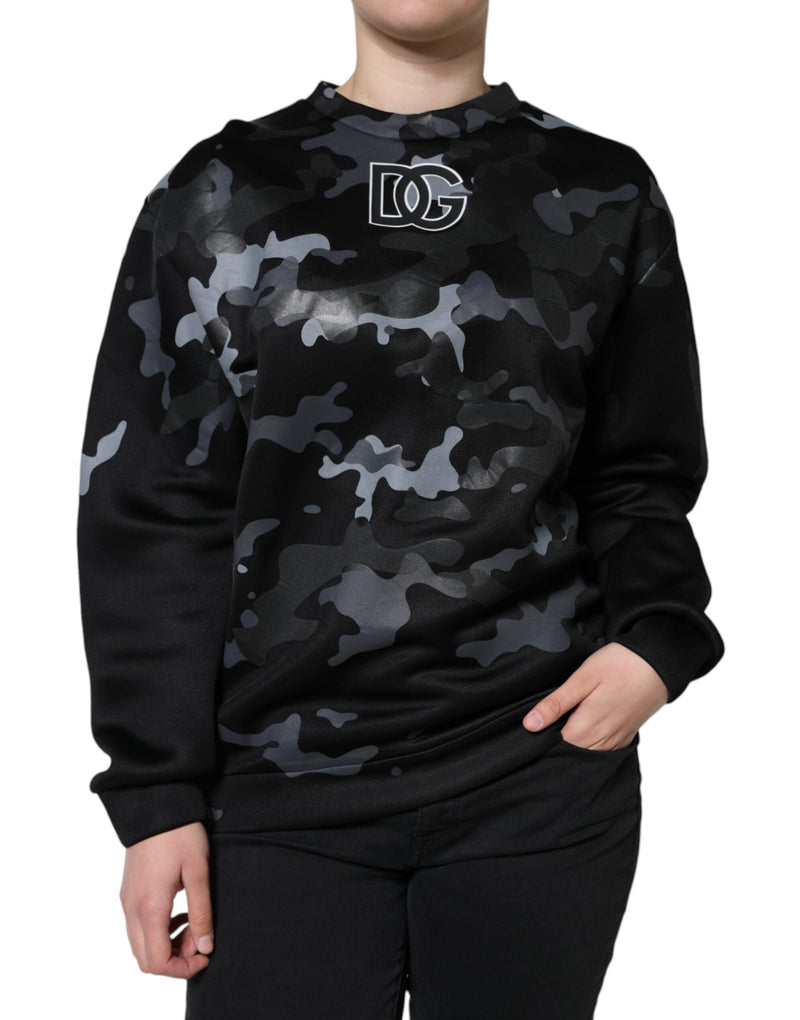 Black Camouflage Round Neck Sweatshirt Sweater Dolce & Gabbana